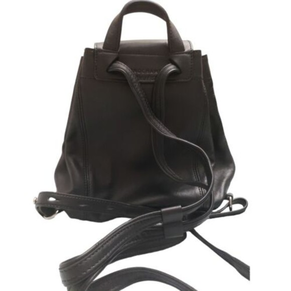 Longchamp LIMITED Black Lettering Logo Patch Leather XS Backpack New w/tag main image 6